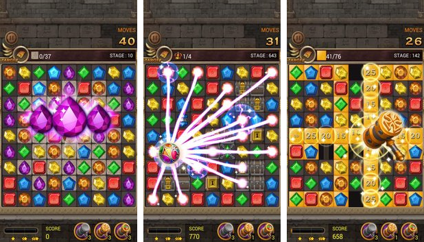 Gameplay screenshot from jewels temple quest match 3 for Android