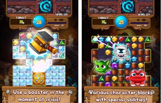 Gameplay screenshot from jewels time endless match for Android