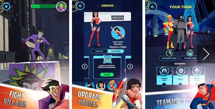 Gameplay screenshot from justice league action run for Android