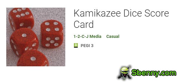tarjeta de puntuación de dados kamikazee
