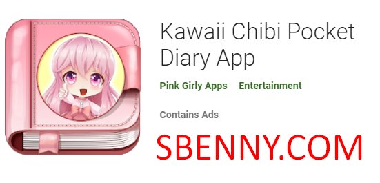 aplicativo de diário de bolso kawaii chibi