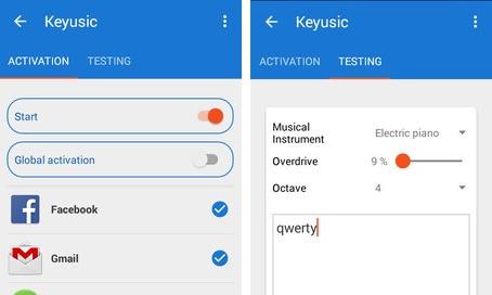 Gameplay screenshot from keyusic keyboard sounds for Android