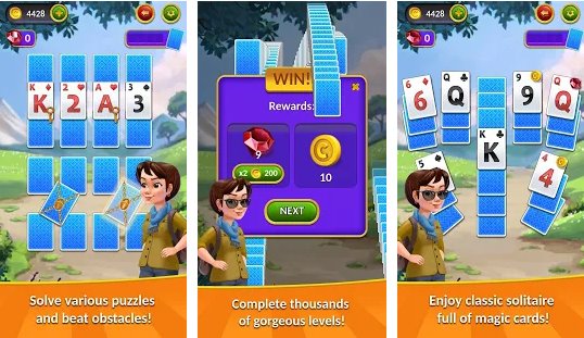Gameplay screenshot from kings and queens solitaire tripeaks for Android