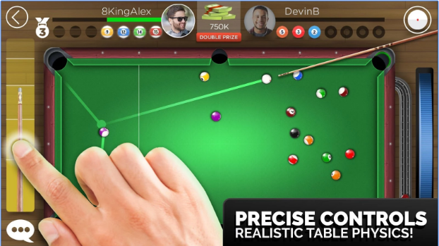 Gameplay screenshot from kings of pool online 8 ball for Android