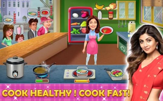 Gameplay screenshot from kitchen tycoon shilpa shetty cooking game for Android