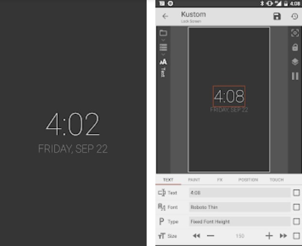 Gameplay screenshot from klck kustom lock screen maker for Android