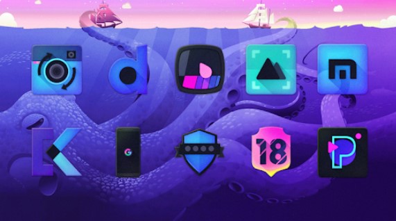 pack d'icônes sombres kraken MOD APK Android