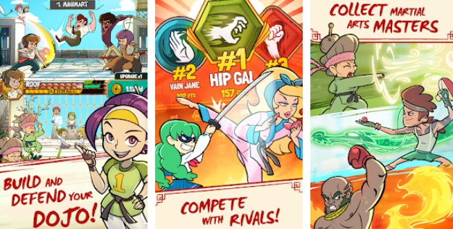 Gameplay screenshot from kung fu clicker idle dojo for Android