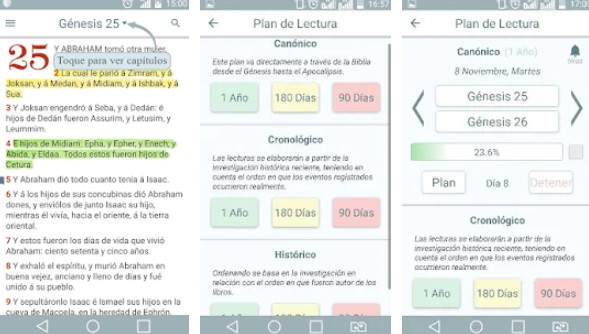 Gameplay screenshot from la biblia cristiana diaria for Android