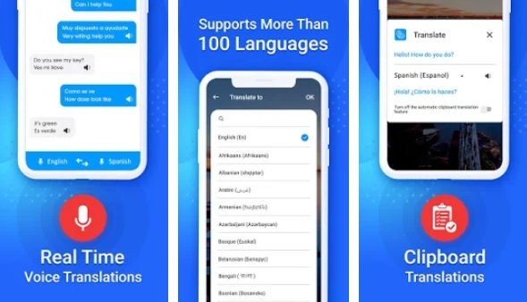 Gameplay screenshot from language translator free translation voice and text for Android