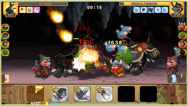 Gameplay screenshot from larva heroes pvp online for Android