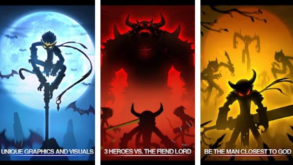 Gameplay screenshot from league of stickman free shadow legends dreamsky for Android