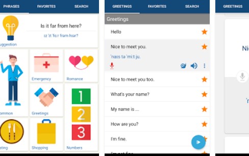 Gameplay screenshot from learn english phrases English translator for Android