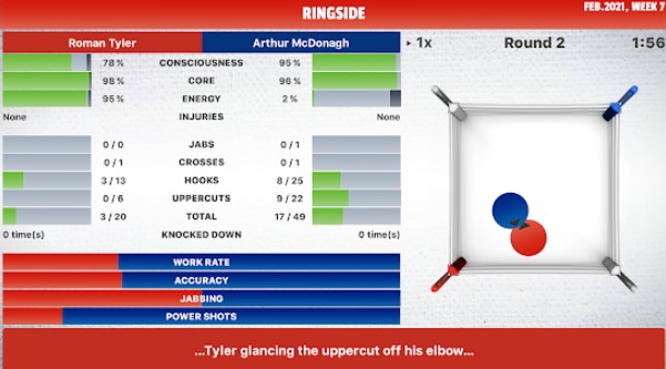 Gameplay screenshot from leather tactical boxing management for Android