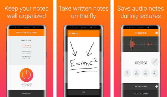 Gameplay screenshot from lecture notes classroom notes made simple for Android