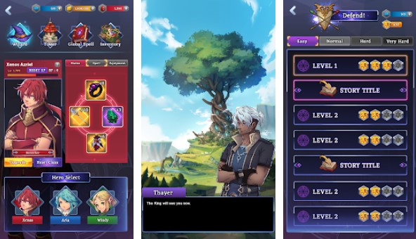 Gameplay screenshot from leturn rpg offline idle defense for Android