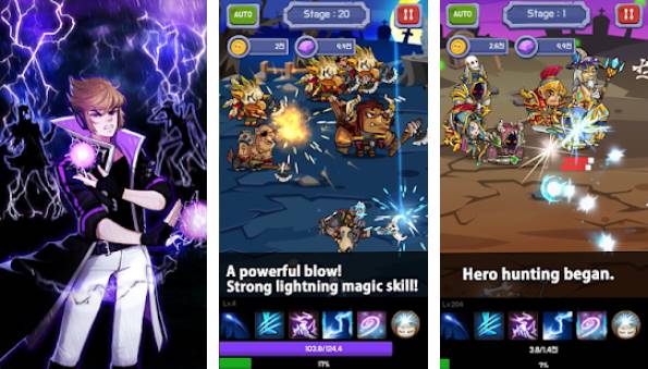 Gameplay screenshot from lightning magician clicker for Android