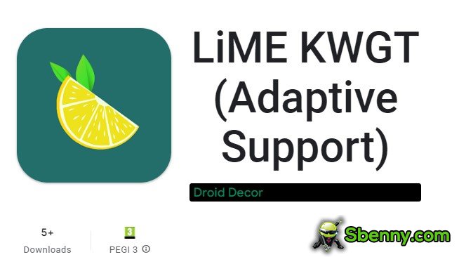 پشتیبانی تطبیقی ​​lime kwgt