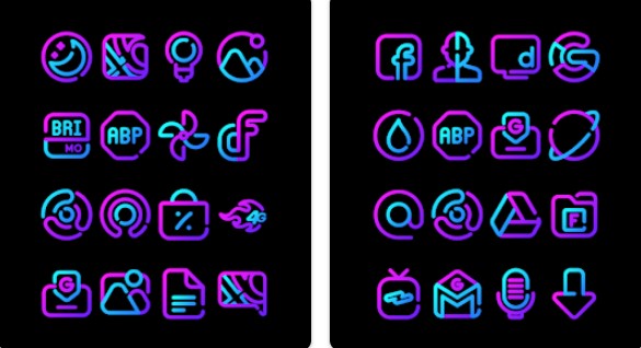 Gameplay screenshot from linebula galaxy icon pack for Android