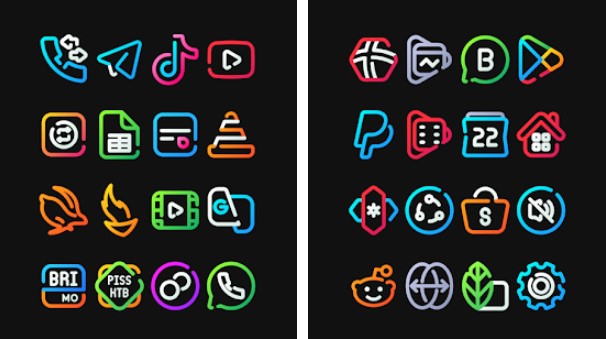 Gameplay screenshot from linebula icon pack for Android