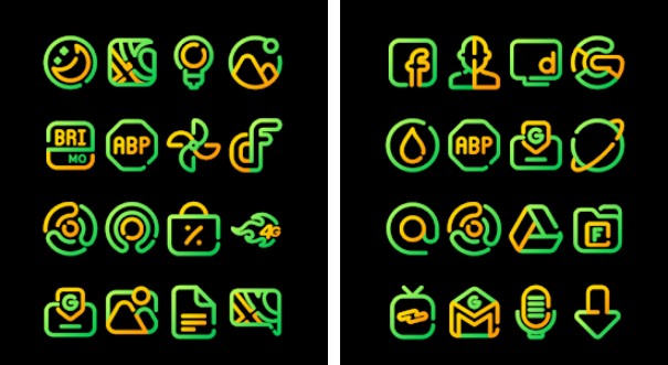 Gameplay screenshot from linebula sunflower icon pack for Android