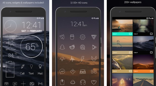 Gameplay screenshot from lines icon pack pro version for Android