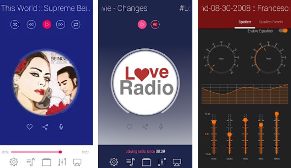 Gameplay screenshot from liquidplayer pro mmusic equalizer mp3 radio 3d for Android