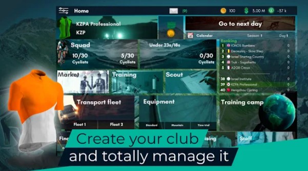Gameplay screenshot from live cycling manager 2021 for Android