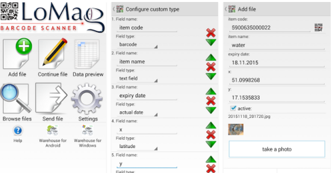 Gameplay screenshot from lomag data scanner and inventory for Android