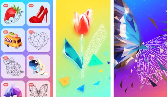 Gameplay screenshot from lopoly puzzle art game for Android