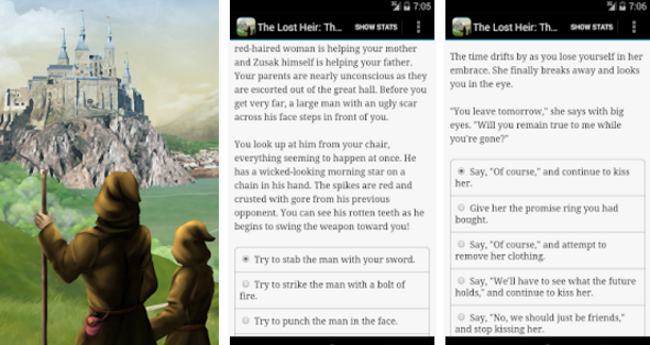 Gameplay screenshot from lost heir the fall of daria for Android