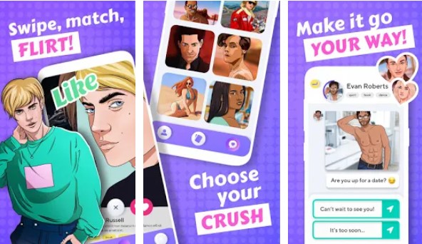 Gameplay screenshot from love talk dating game with love story chapters for Android