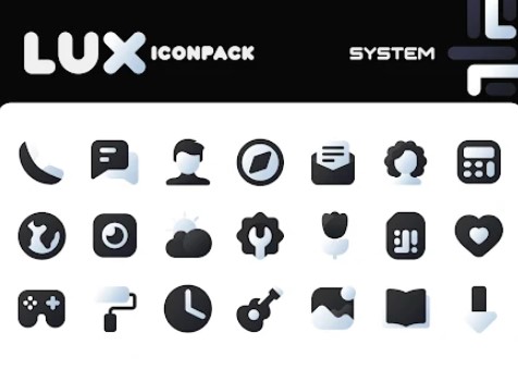 lux black icon pack MOD APK Android