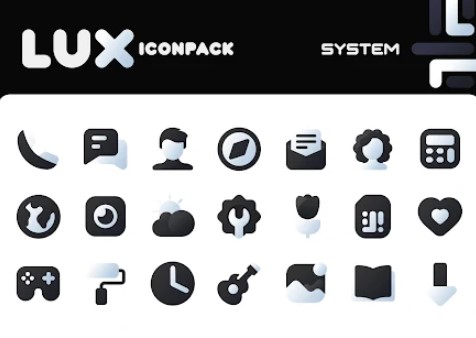 Gameplay screenshot from lux black icon pack for Android