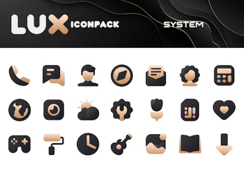 Gameplay screenshot from lux gold iconpack for Android