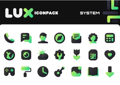 lux green icon pack APK Android