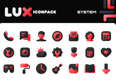 lux red iconpack APK Android