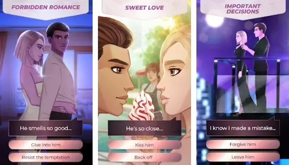 Gameplay screenshot from Kissed by a billionaire love story games for Android