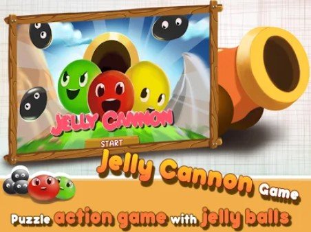 Gameplay screenshot from jellycannon puzzle game no ads for Android