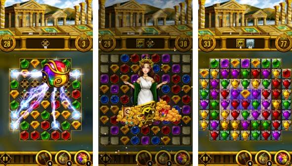 Gameplay screenshot from jewel olympus match 3 puzzle for Android
