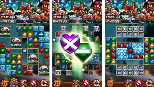 Gameplay screenshot from jewel snow puzzle for Android