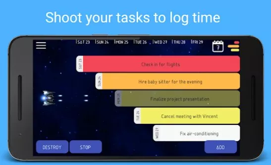 Gameplay screenshot from kosmos work time tracker job timesheet for Android