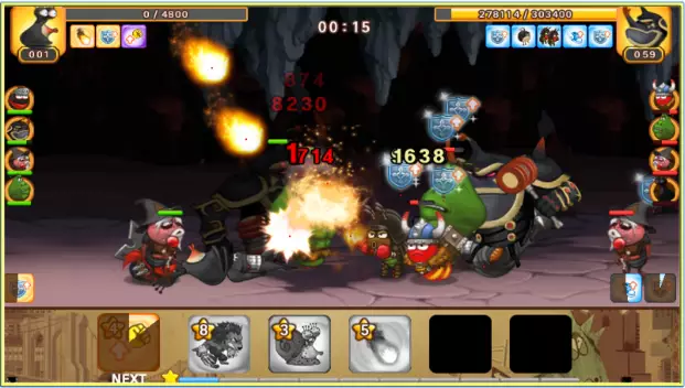 Gameplay screenshot from larva heroes pvp online for Android