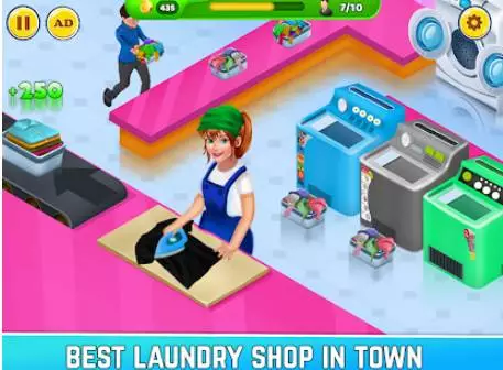 Gameplay screenshot from laundry service dirty clothes washing game for Android