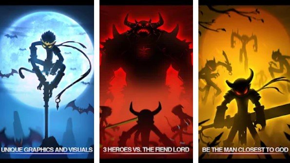 Gameplay screenshot from league of stickman free shadow legends dreamsky for Android