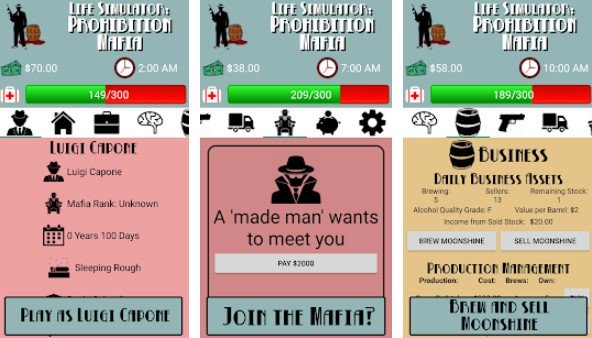 Gameplay screenshot from life simulator prohibition mafia for Android