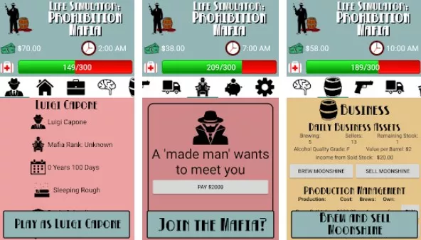 Gameplay screenshot from life simulator prohibition mafia for Android