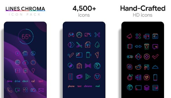 Gameplay screenshot from lines chroma icon pack for Android