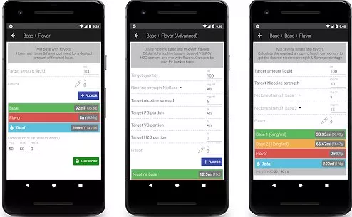 Gameplay screenshot from liqcalc liquid calculator for Android