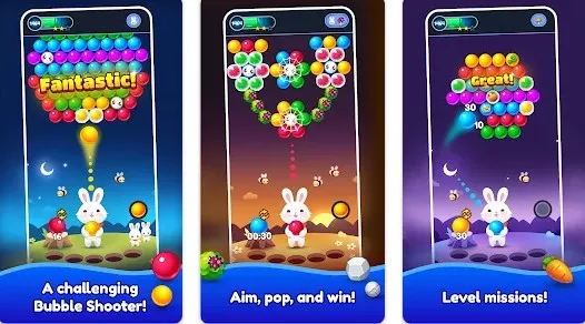 Gameplay screenshot from liquid bubble pop for Android